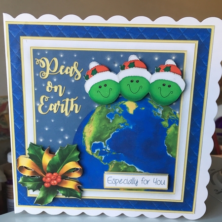 Peas On Earth Christmas Card Front by Jane Amber