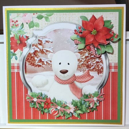 Christmas polar bear card mini kit & decoupage by Jane Amber