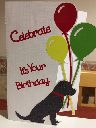 Balloon Puppy card by Jane Amber