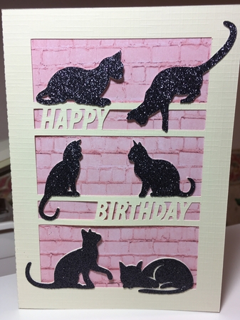Happy Birthday Cats Card by Jane Amber
