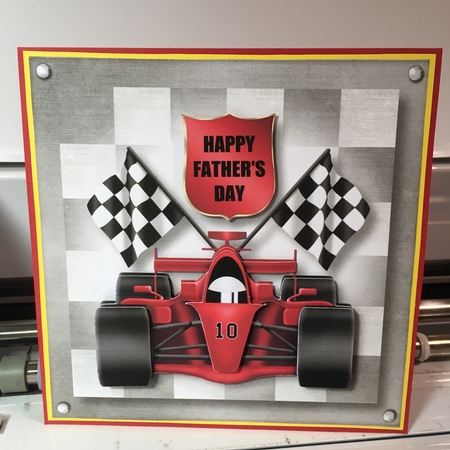 Red Fornula Racing Car (dad, fathers day) by Jane Amber
