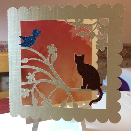 Cat on a Branch Card by Jane Amber