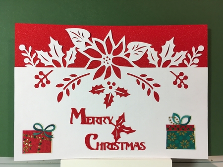 Poinsettia Overlay Card by Jane Amber