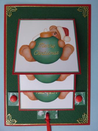 Green Christmas Teddy Waterfall by Janelle Cliff