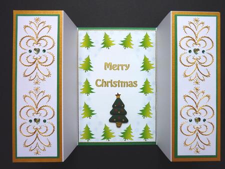 Christmas Trees Border Gate Fold by Janelle Cliff