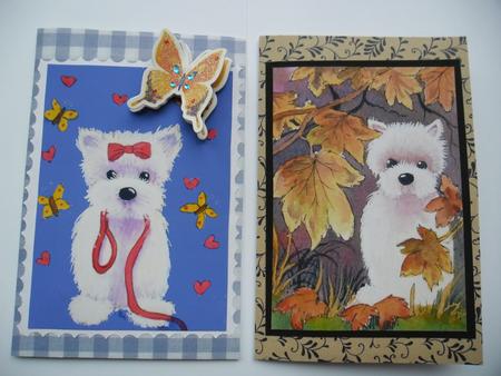 Westie Walkies and Autumn Westie by Janet Broughton