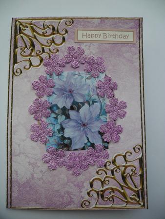 Textured Floral Card Front - Lilac by Janet Broughton