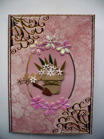 Textured Floral Card Front - Rose by Janet Broughton