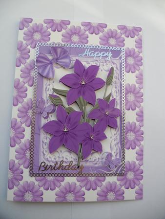 Pretty Purple Flowers Backing Paper by Janet Broughton