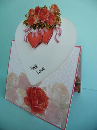 Heart Roses No Hole Over the Top Card with Insert by Janet Broughton