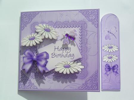 Daisies on Metallic Lace Quick Card with 3D Decoupage by Janet Broughton