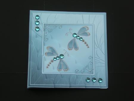 Diamante Dragonflies - Scalloped Corner Stacker by Janet Broughton