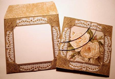 White Roses Mini Card Envelope Duo Corner Stacker Aio by Janet Maureen Harvey