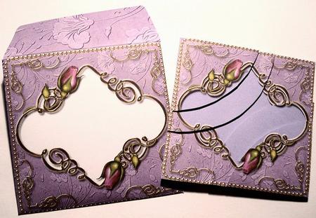 Plain Lilac Mini Card Envelope Duo Corner Stacker Aio by Janet Maureen Harvey