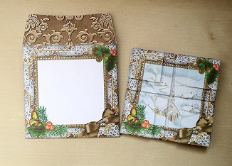 Church Holly Mini Card Envelope 4 Corner Stacker Aio by Janet Maureen Harvey