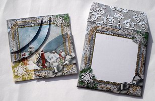 Rooftops Snow Card Envelope Duo Corner Stacker Aio by Janet Maureen Harvey