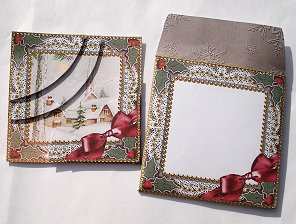 Winter Pub Lace Mini Card Envelope Duo Corner Stacker Aio by Janet Maureen Harvey
