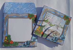 Winter Morning Holly Card Envelope Duo Corner Stacker Aio by Janet Maureen Harvey