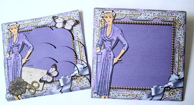 Lavender Lady Butterfly Card Envelope Scallop Bottom Aio by Janet Maureen Harvey