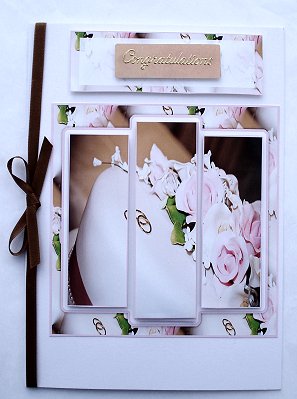 6x6" Beautiful Wedding Cake & Rings Panel Card by Janet Maureen Harvey