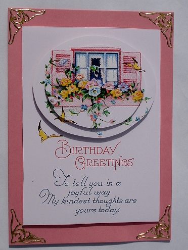 Oval Pyramage Birthday Card Front by Janet Maureen Harvey