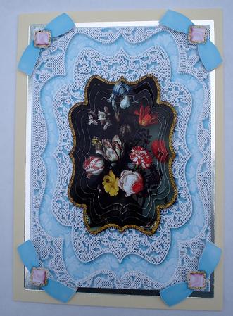 Tulip Bouquet Lace Card Front Step by Step by Janet Maureen Harvey