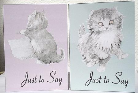 Kittens Notelets 3 by Janet Maureen Harvey