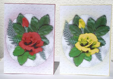 1xyellow 1xred Rose Notelets by Janet Maureen Harvey