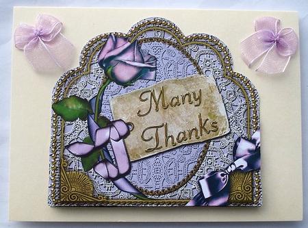 Lilac Rose Many Thanks Scalloped Bottom Stacker by Janet Maureen Harvey