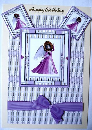 Pink Cookie Angel Cardfront by Janet Maureen Harvey