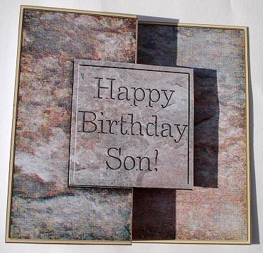 Set in Stone Birthday Son No-hole Fold Back Card by Janet Maureen Harvey