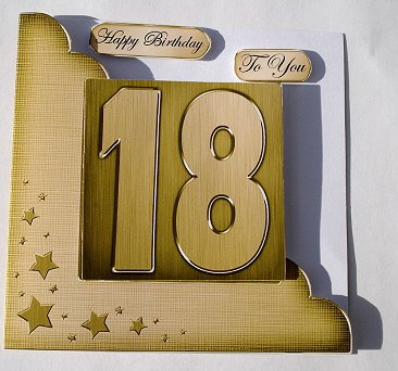 18th Metallic Age Cut and Fold Corner Card by Janet Maureen Harvey