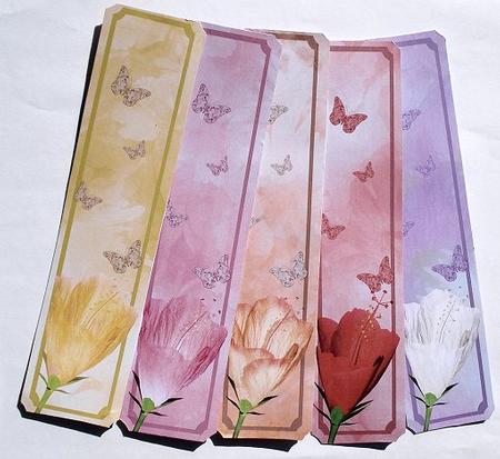 5 Floral Bookmarks by Janet Maureen Harvey
