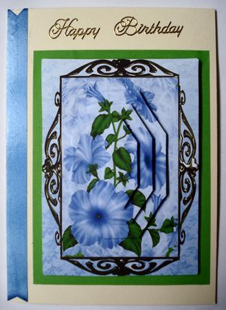 Blue Flowers Framed by Janet Maureen Harvey