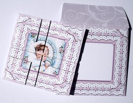 Embroidery Sleeping Pink Baby Girl Mini 4 Corner Stacker Aio by Janet Maureen Harvey