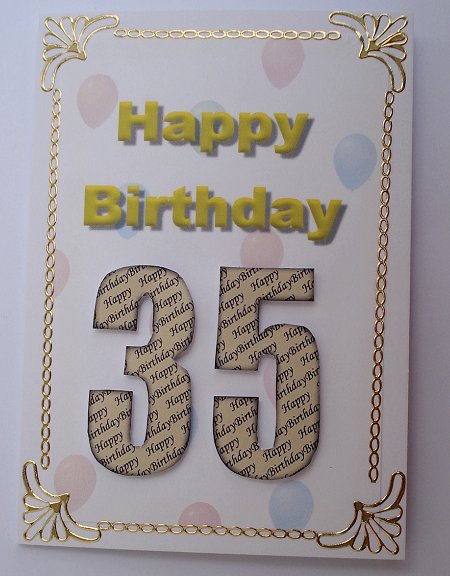 Big Numbers with Happy Birthday Pattern (khaki) by Janet Maureen Harvey