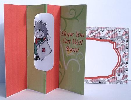 Get Well Soon Kitties Internal Window Card Kit by Janet Maureen Harvey