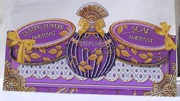 Amethyst Perfume, Soap, Powder Large Dl Ote Card Kit by Janet Maureen Harvey