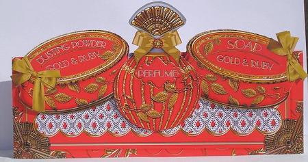 Ruby Gold Perfume, Soap, Powder Large Dl Ote Card Kit by Janet Maureen Harvey