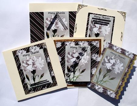 White Carnation Thank You Card Kit by Janet Maureen Harvey