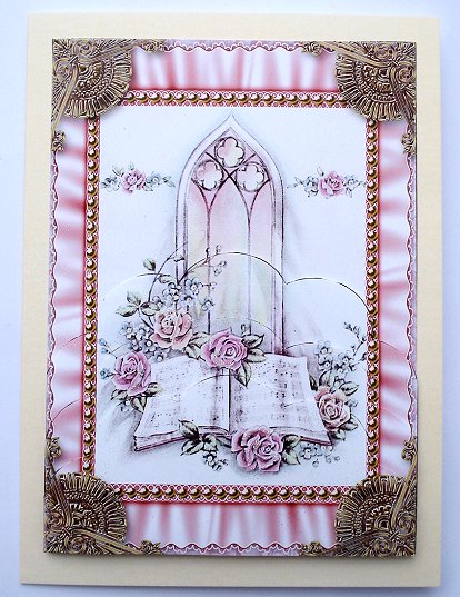 Church Window Ruffle 7x5in Scallop Bottom Stacker by Janet Maureen Harvey