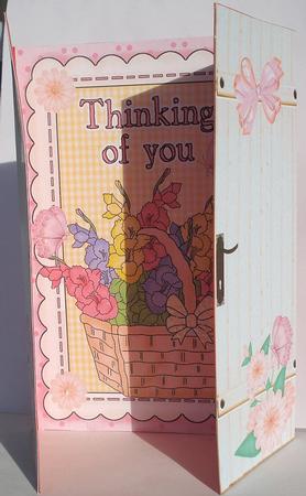 Basket of Flowers, Thinking of You, Gatefold by Janet Maureen Harvey