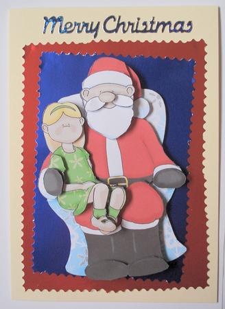 Santa and Girl Doodles by Janet Maureen Harvey