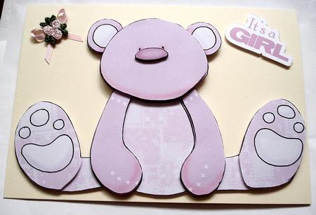 Its a Girl Teddy Doodles by Janet Maureen Harvey