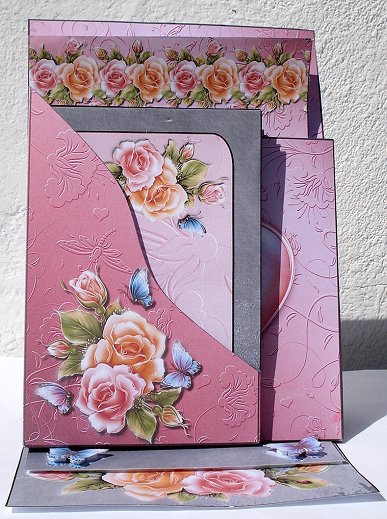 Desktop Easel Notepaper Kit - Rosy Glow by Janet Maureen Harvey
