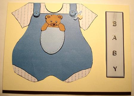 Baby Boy Rompers Card by Janet Maureen Harvey