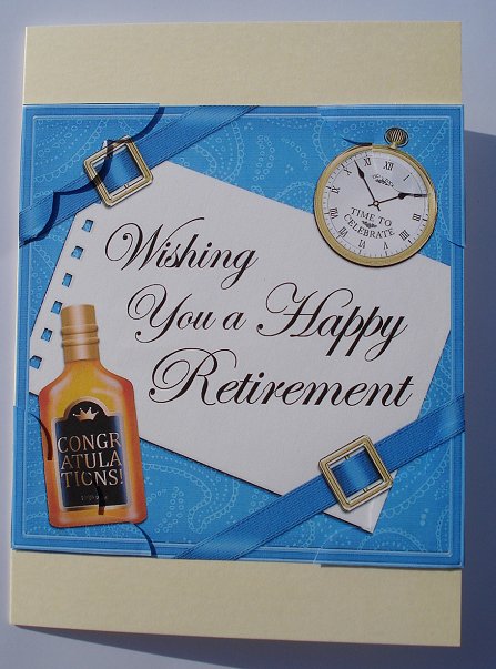 8 x 8 Retirement Scalloped Corner Side Stcker Topper by Janet Maureen Harvey