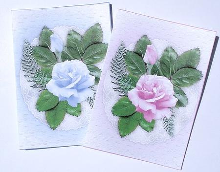 1xpurple 1xpink Rose Notelets by Janet Maureen Harvey