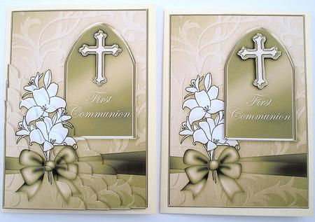 5 x 7 1st Communion Greeting Kit Decoupage and Wavy Corner by Janet Maureen Harvey