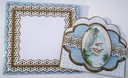 Snow Bells Blue Scallop 3D Step by Step Card Kit by Janet Maureen Harvey